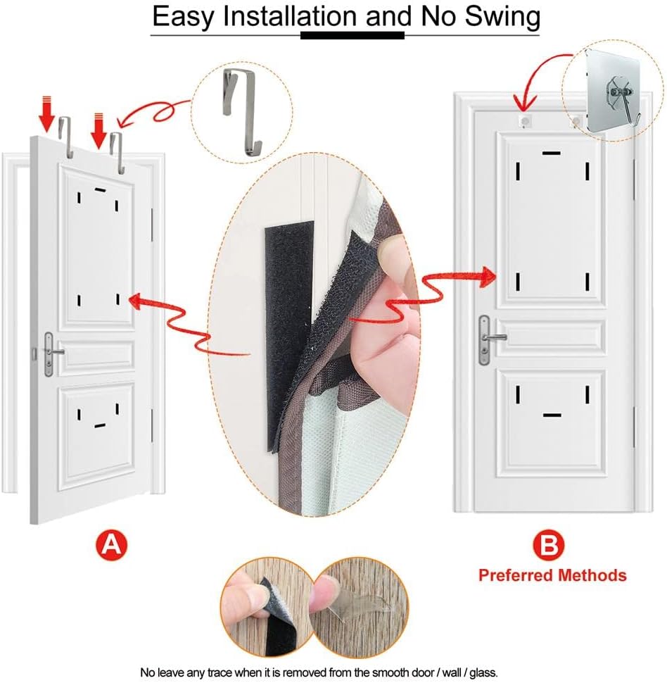 2 Pack 5-Shelf Hanging Shelves Over The Door Organizer Wall Mount Storage Bag...