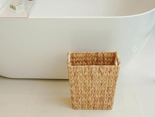 6 Gallon Wicker Trash Can with Wooden Handle, Wicker Waste Basket - Image 9
