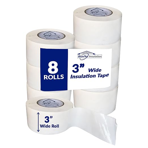 BlueTex Insulationㅤ 3" Wide x 180' Long White Vapor Barrier Seam Tape by BlueTexInsulation