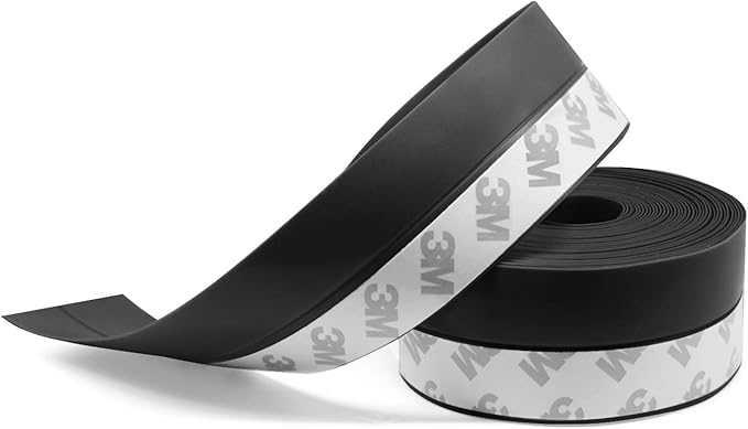 TAROSE Weather Stripping, Silicone Door Seal Strip Door, 16 Feet Long Black by TAROSE