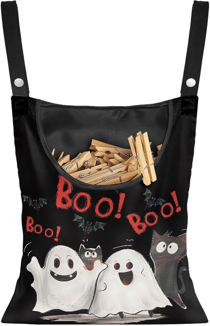 Cute Ghost Clothespin Bag Laundry Hanging Storage Organizer by CREAMIC