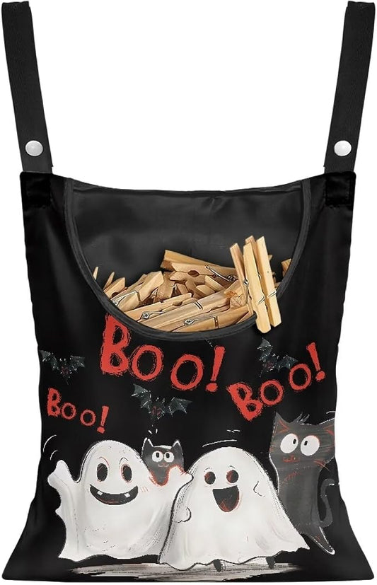 Cute Ghost Clothespin Bag Laundry Hanging Storage Organizer by CREAMIC