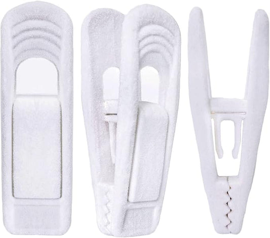 White Velvet Hangers Clips 40 PCS, Pants Hangers Velvet Clips Easily Add to by TOFIIGREM