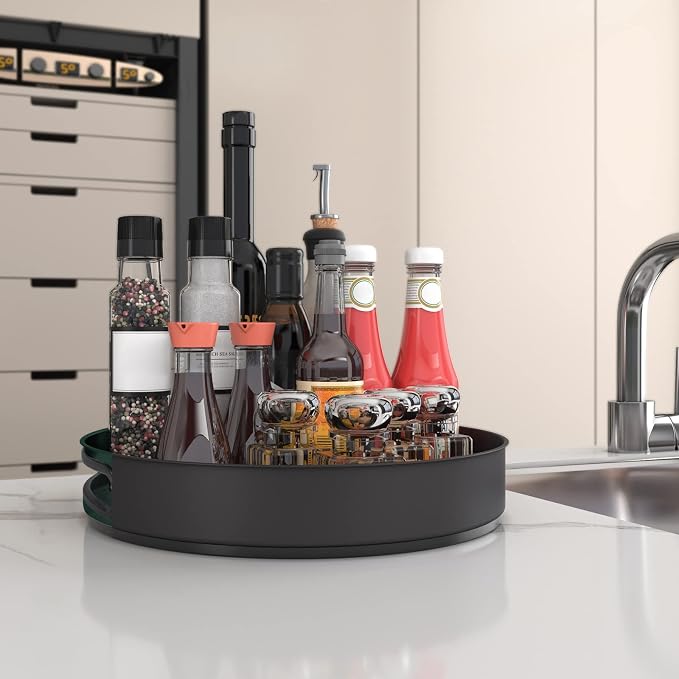 VAEHOLD Lazy Susan Stainless Steel Black Spice Rack Turntable - Image 4