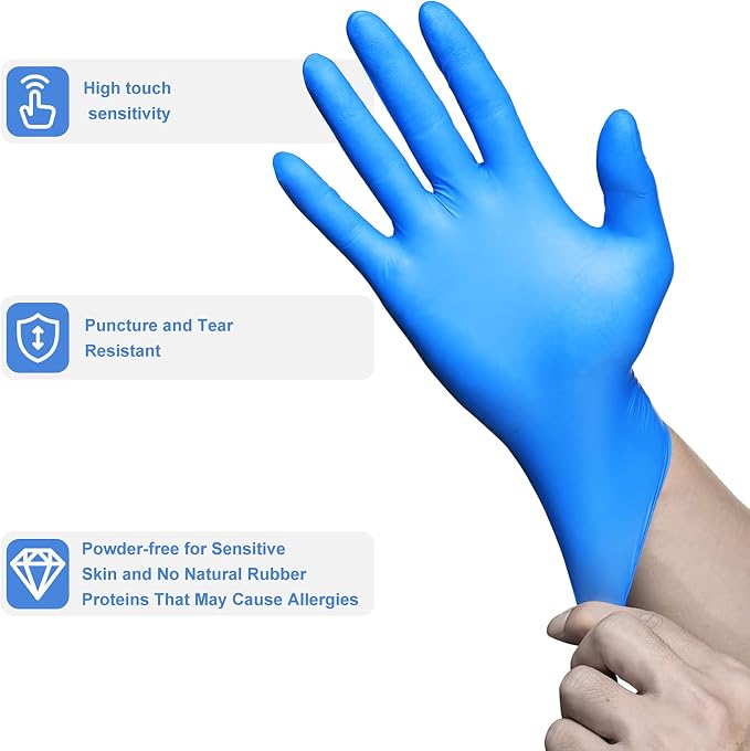 PEIPU Nitrile Disposable Gloves，Powder Free, Cleaning Service Gloves, Latex Free - Image 2