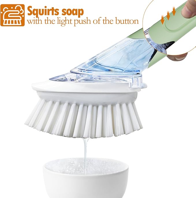 Soap Dispensing Replacement Dish Brush Storage Set - Image 2