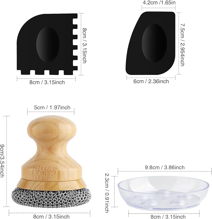 Cast Iron Scrubber and Scraper, Chain Mail Cleaner - Image 2