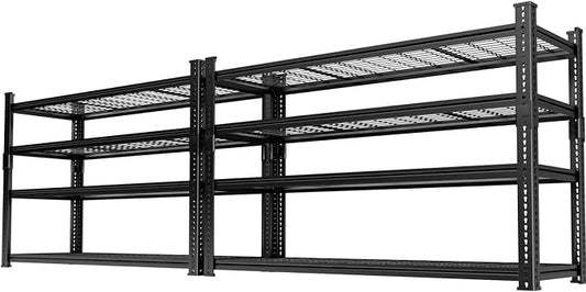 Storage Shelves Heavy Duty 2 PCS, 4-tier Adjustable Metal Industrial Utility by ROOMTEC