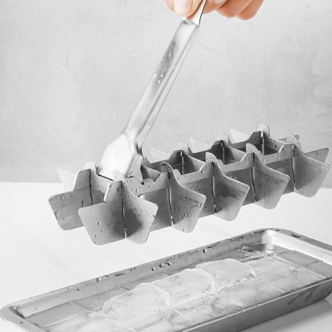 3 Pack Stainless Steel Ice Cube Trays, 18 Slot Ice Tray - Image 5