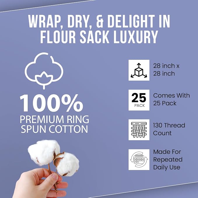 WHITEWRAP Flour Sack Towels| Tea Towel - Image 6