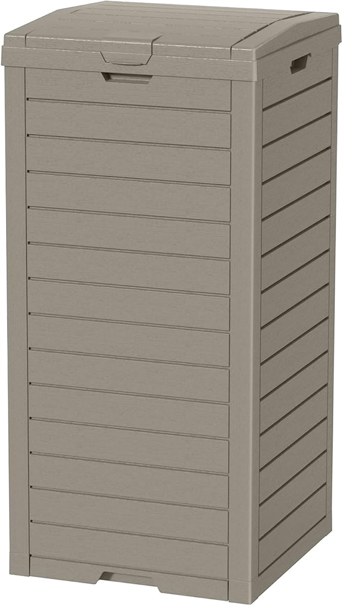 Outdoor Trash Can Waterproof Resin Garbage Bin, 31 Gallon by KFY