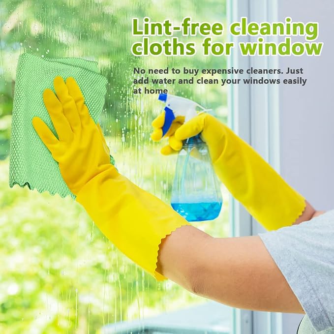 HOMEXCEL Microfiber Glass Cleaning Cloths-6PK, Stainless Steel, Premium - Image 2