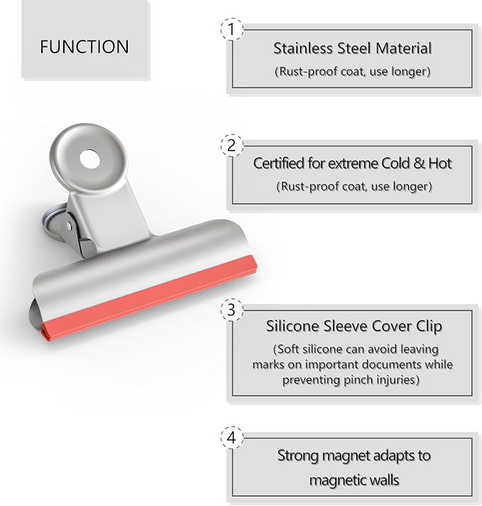 HOUSE AGAIN 12 Pack Stainless Steel Chip Bag Clips Covered - Image 8