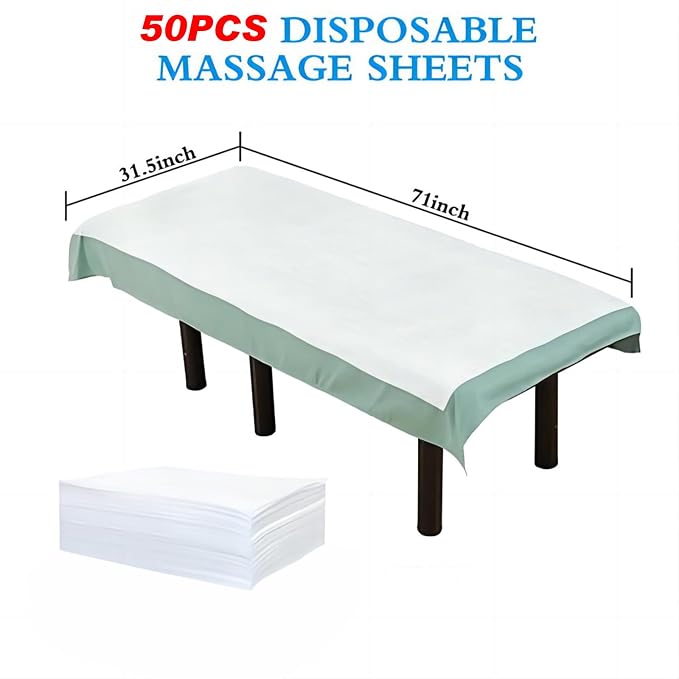 50Pcs Disposable Massage Table Sheets 31.5" x 71" Non-Woven Fabric Bed Covers - Image 2