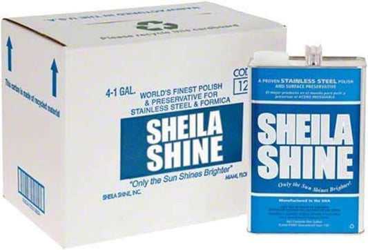 Sheila Shine 4 x 1 Gal. Can Stainless Steel Cleaner and Polish, Protects by SheilaShine