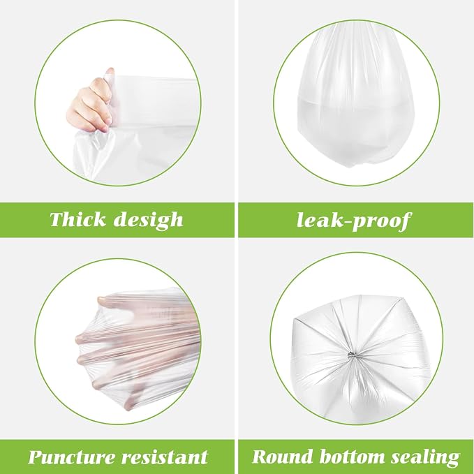 2.6 Gallon 220 Counts Strong Trash Bags Garbage Bags by Teivio, Bathroom Trash - Image 3