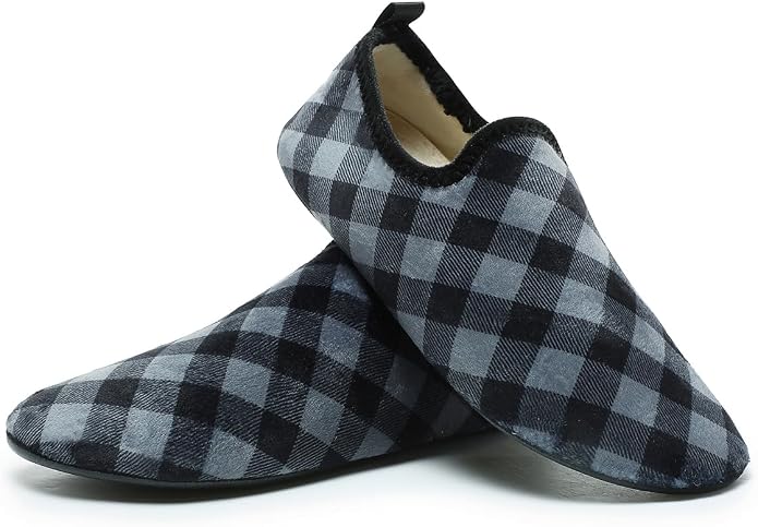 QZKDM Lightweight Slip on Grip Indoor House Slippers Barefoot Non Slip Home by QZKDM