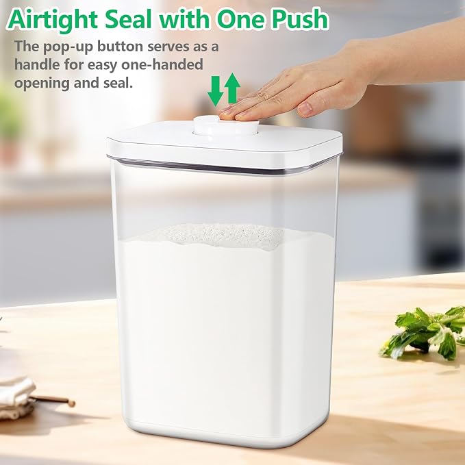 Airtight Flour Rice Storage Container - 6 Qt | 11 Lbs Crystal-Clear Plastic - Image 3