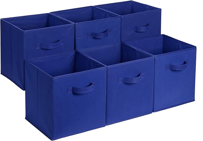 Amazon Basics Cube Organizer Storage Bins Handles, Collapsible Fabric by AmazonBasics