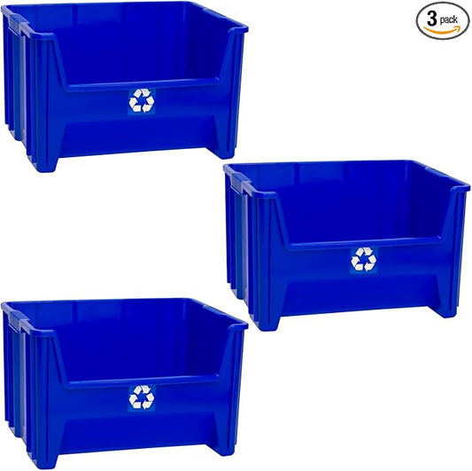 Commercial Industrial Heavy Duty Stackable Open-Front Recycling Bin Box by ReadySpace