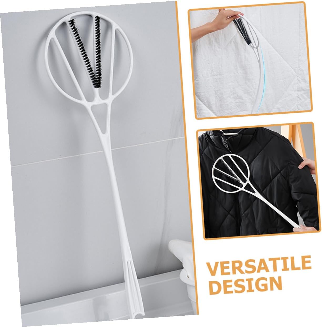 KICHOUSE Quilt Dust Cleaning Tool with Long Handle, White Quilt Beater for Dust Removal and Fluffing, Household Cleaning Duster for Bedding Down Jackets