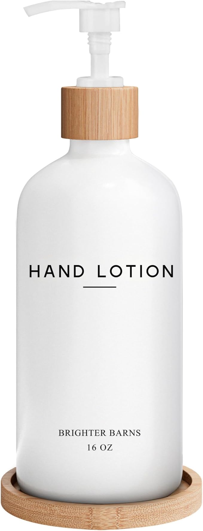 White Glass Lotion Dispenser by BrighterBarns