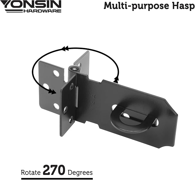 3" Door Padlock Safety Hasp Latch 2 Pcs, Door Hasp Clasp Lock Gate Shed Hasp - Image 2