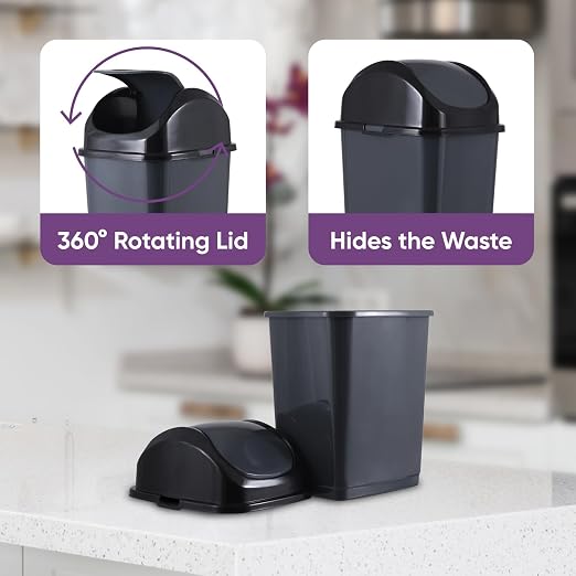 Superio Small 2.5 Gallon Plastic Trash Can - Image 5