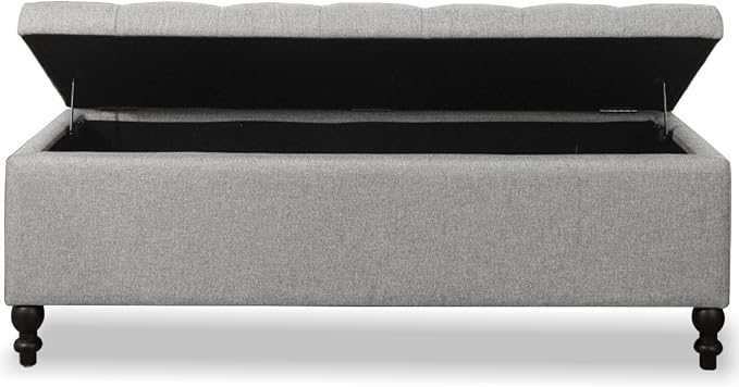 Storage Ottoman 50.2 Inches Upholstered Fabric Storage Ottoman Bench，Button - Image 6