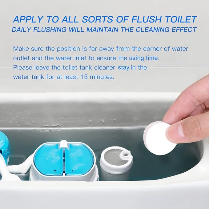 KIISIISO Toilet Bowl Cleaners Tablets, Household Lime Rust Removers, Automatic - Image 5