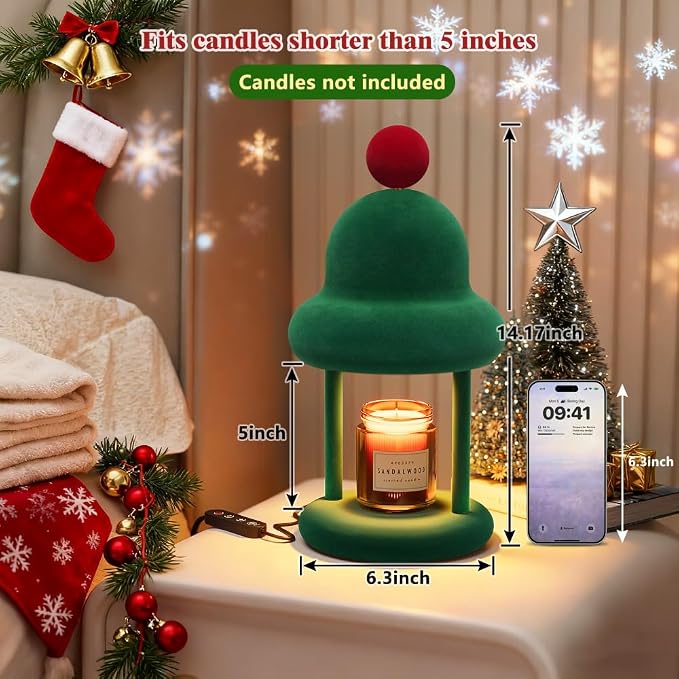 Fuzzy Candle Warmer Lamp with Timer, Dimmable Wax Warmer Lamp, Candle Melter - Image 2