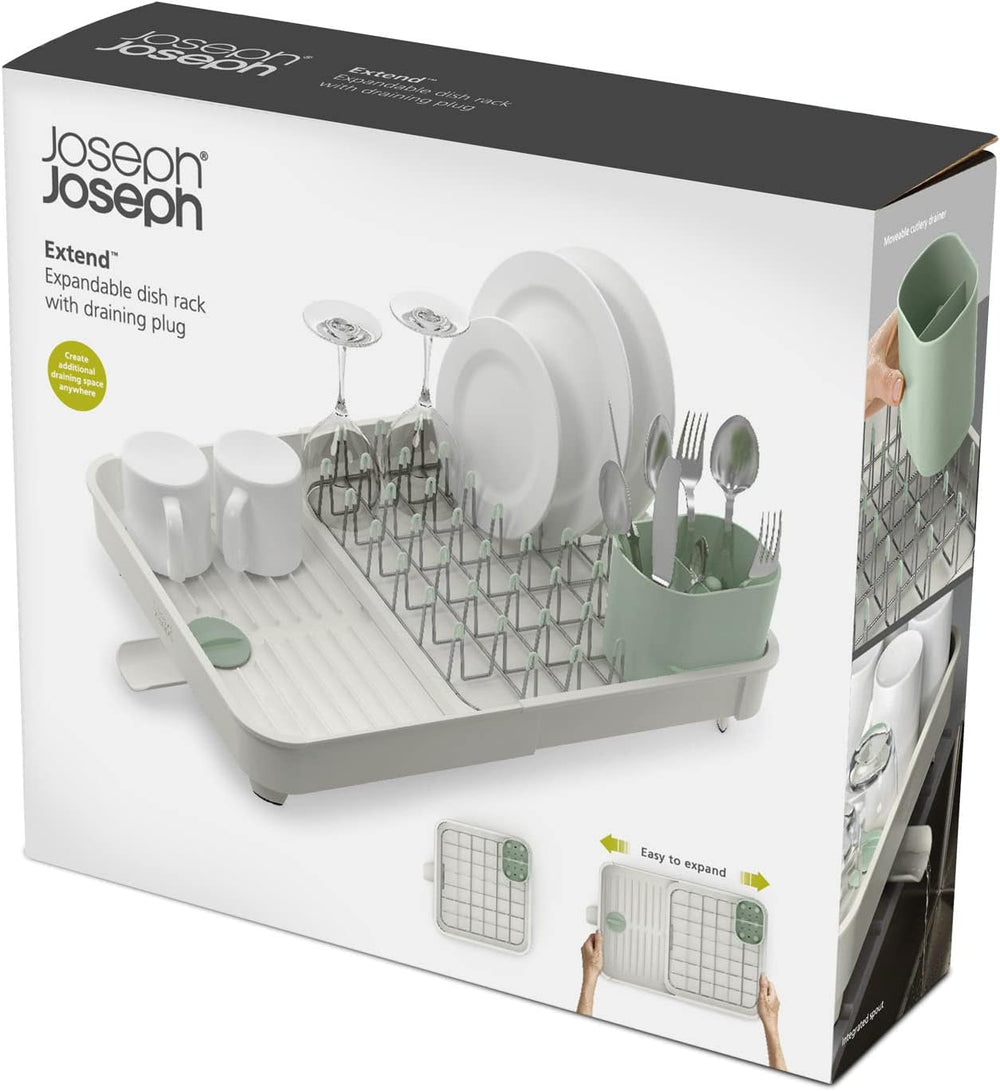 Joseph Joseph Extend Expandable Dish Drainer Rack with Removable Flatware Hol...