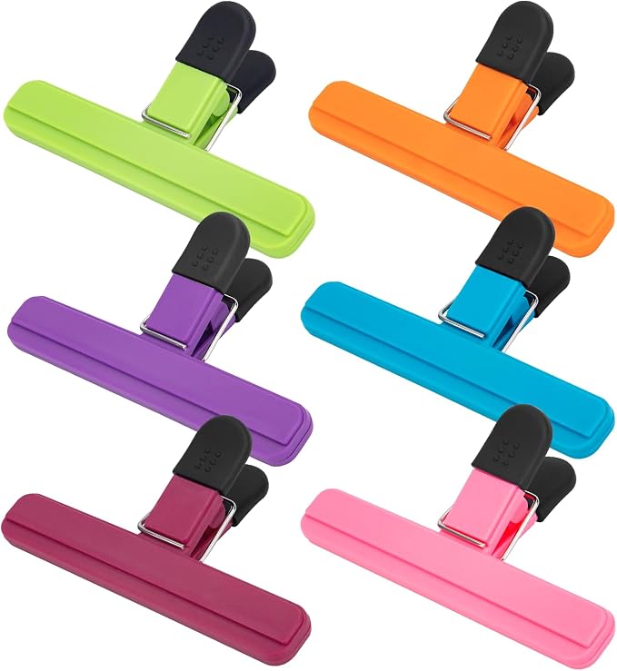 OWLKELA Chip Clip, 6 Pack Colors Wide Open Bag Clips by OWLKELA