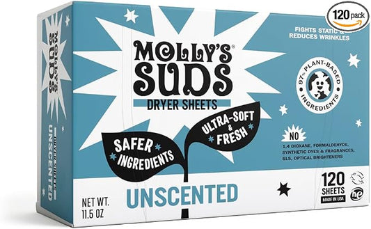 Molly's Suds Fabric Softener Dryer Sheets by MollysSuds