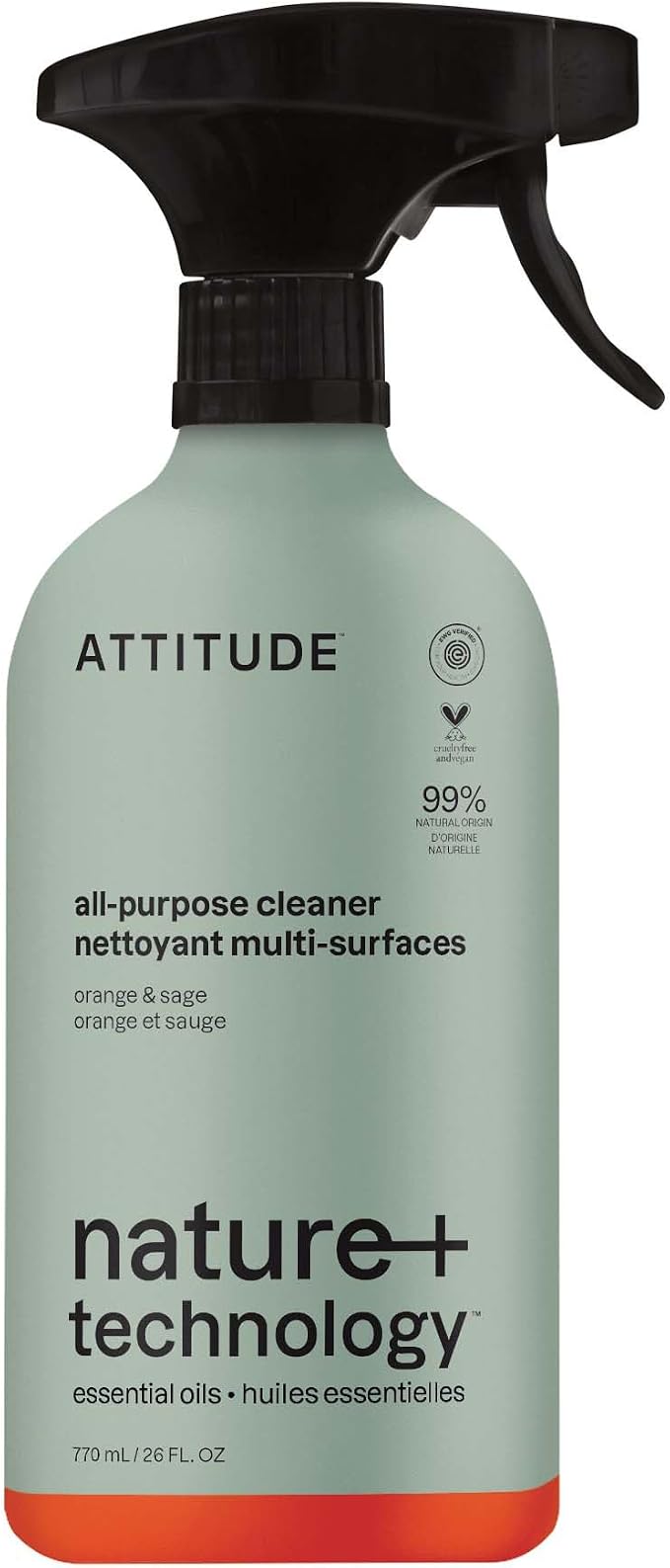 ATTITUDE All-Purpose Cleaner Spray, Plant-Based Ingredients, EWG Verified by ATTITUDE