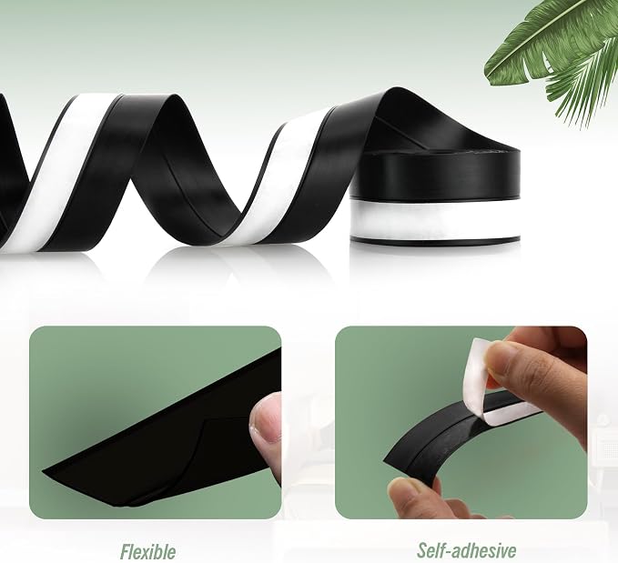 Silicone Weather Stripping Door Seal Strip, 16.4 Feet Self Adhesive Sealing - Image 3