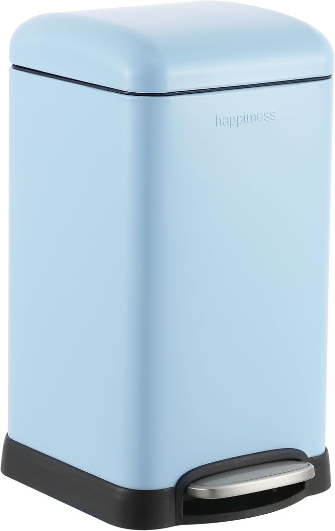happimess HPM1012H Betty Retro Mini 3.2-Gallon Step-Open Trash Can, Fingerprint by Happimess