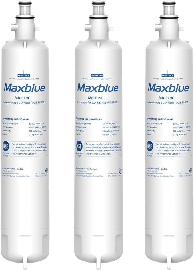 Maxblue Replacement for GE® RPWFE®, RPWF Refrigerator Water Filter, Compatible by Maxblue