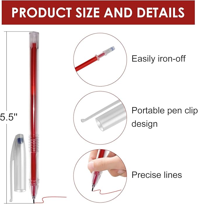 72pcs Heat Erasable Pens for Fabric, Fabric Pens for Sewing Erasable for - Image 2