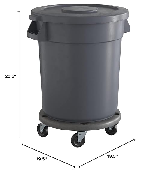 20 Gallon Gray Round Commercial Trash Can - Image 5
