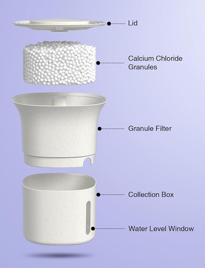 CLEVAST Refillable Moisture Absorber Bucket, 12.5 oz, 4 Pack, Refills Cups - Image 2