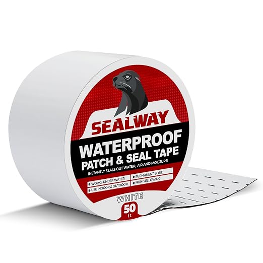 White RV Roof Sealant Tape, UV-Resistant, Weatherproof Patch by Unknown