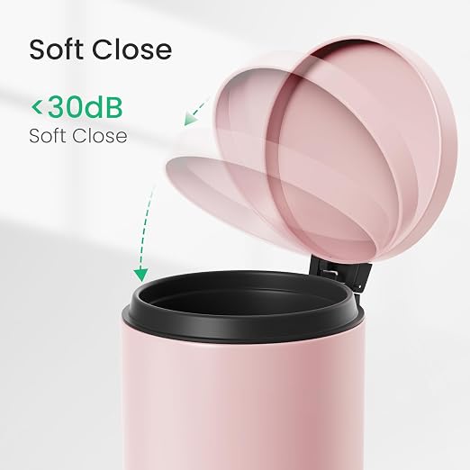 Cesun 1.2 Gallons Small Pink Trash Can, Bathroom Garbage Can - Image 4