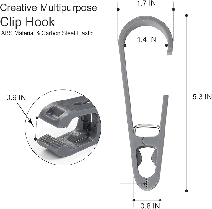 Large Clothes Pins Towel Clips, Strong Plastic Clothes Hanger. S Hook - Image 7