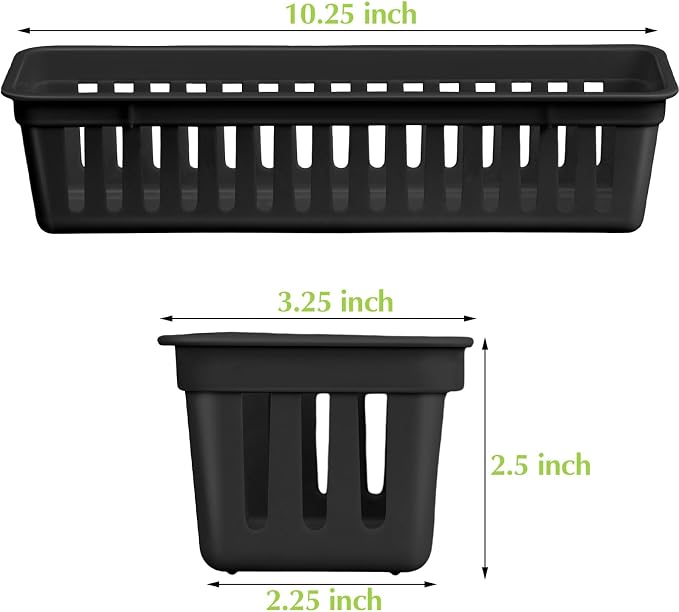 Domensi 12 Pack Slim Plastic Storage Baskets Tray - Image 2