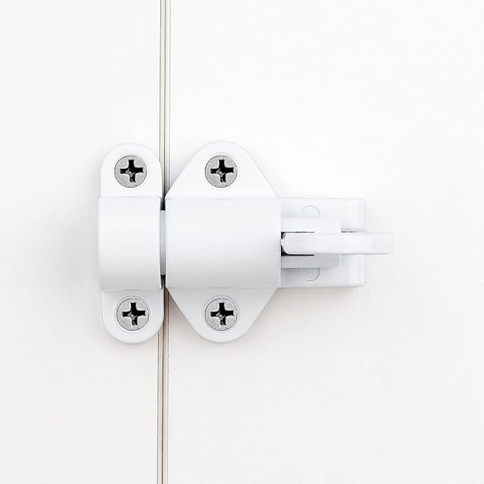 4 Packs Self-Closing Latches，White Spring Door Lock，Resilient Bolt Latch - Image 4