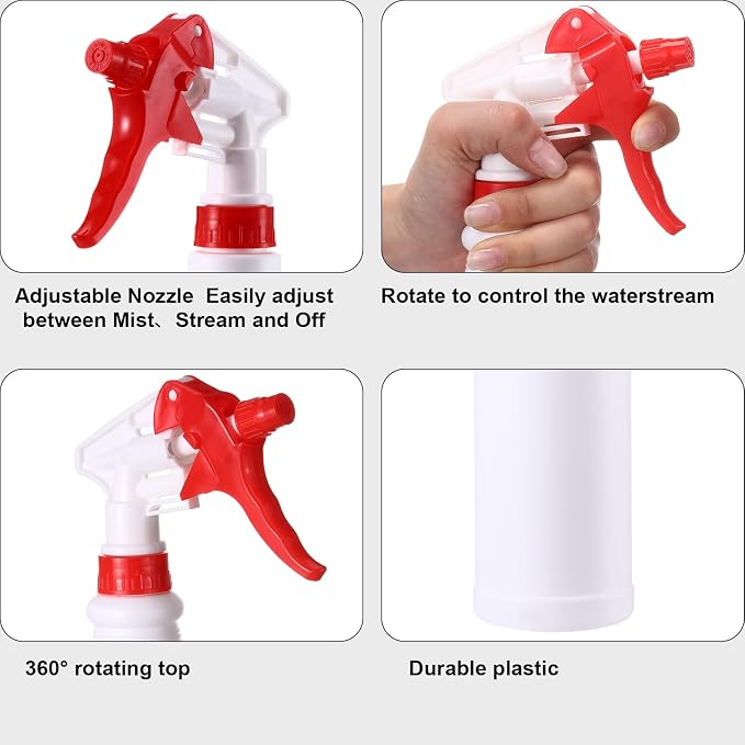 Eccliy 12 Pcs 16 Oz Plastic Spray Bottle, Adjustable Empty Reusable Sprayer - Image 3