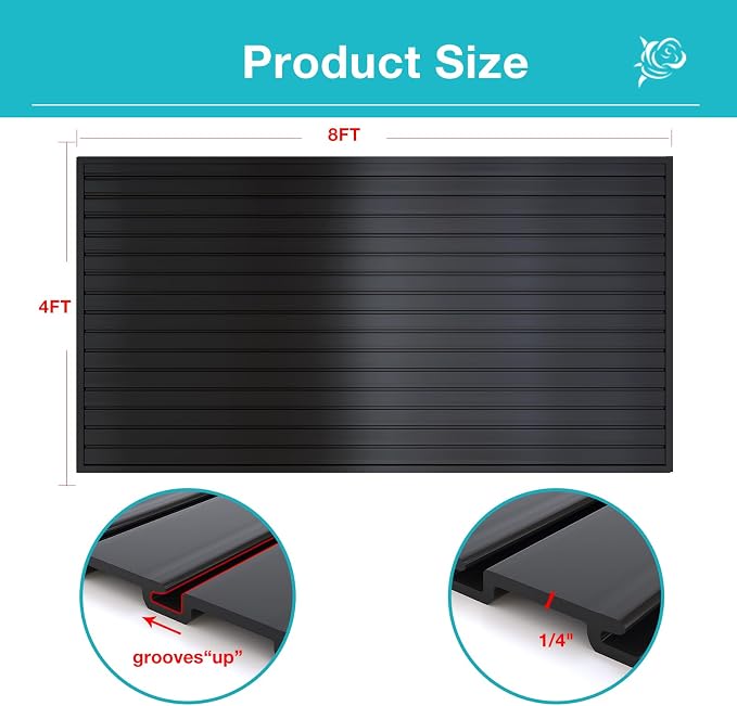 NeatiEase Slatwall Panel Wall Storage Systems, 4 x 8ft Slat Wall Paneling - Image 4