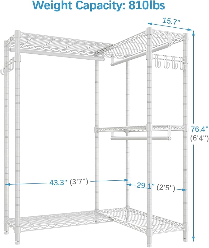 VIPEK L4 Garment Rack L Shaped Clothes Rack