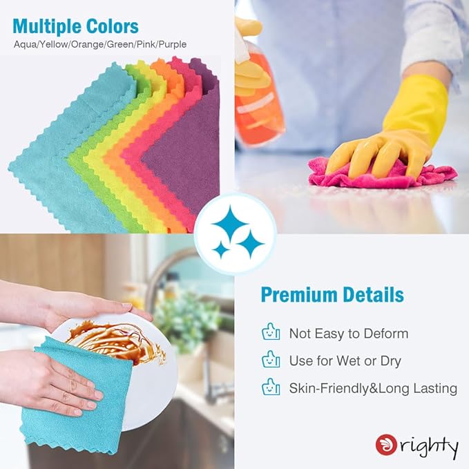 Orighty Microfiber Cleaning Cloths, Highly Absorbent Cleaning Supplies - Image 4